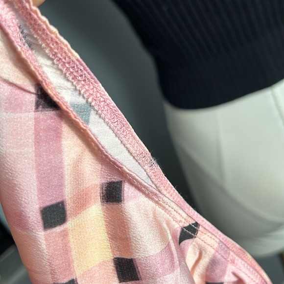 Topshop check midi bias slip skirt in pink size 2 - Picture 15 of 16